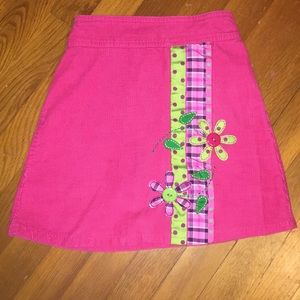 6X Pink corduroy skirt w/ shorts